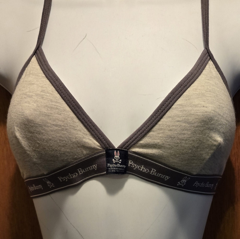 Psycho Bunny Gray Cotton Bra NWT SzM - Picture 2 of 6